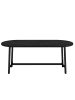 ABRIHOME Esstisch in Schwarz 180x80x75 cm mit abgerundeten Ecken Eisenbeinen für 6-8 Personen