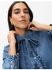 BRAX  Denim-Hemdbluse mit Schluppe und Rüschen in Denim Blue