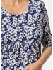 GOLDNER Kurzgröße:  Elastisches Jerseykleid mit Druck in marine / geblümt
