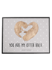 Mr. & Mrs. Panda Schreibtischunterlage Otter Herz mit Spruch in Grau Pastell