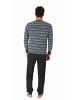 NORMANN langarm Frottee Schlafanzug Pyjama Bündchen - 82303 in marine
