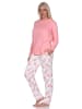 NORMANN Langarm Pyjama Schlafanzug Homewear Ananas in rosa