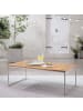 home24 Couchtisch TEAKLINE in Braun / Silber
