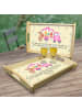 Mr. & Mrs. Panda Tablett Holz Osterhase Blumenwagen mit Spruch in Blumig