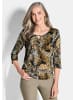 GOLDNER Viskosebluse mit Allover-Leo-Druck in honig / gemustert