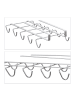 relaxdays 4x Tassenhalter 10 Tassen in Silber