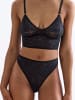 Erlich Textil  String ICONIC LACE HIGH WAIST BRAZIL STRING in schatten schwarz