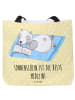 Mr. & Mrs. Panda Strandtasche Sommer Sonnenschein mit Spruch in Gelb Pastell