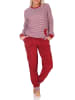NORMANN Frottee Schlafanzug langarm Bündchen Tupfen Optik - 87159 in Ringel