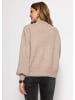 SASSYCLASSY Strickjacke mit Blumenapplikation in Taupe
