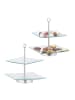 relaxdays 2x Etagere in Silber/ Transparent