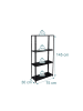 relaxdays Lagerregal in Schwarz - (B)75 x (H)145 x (T)30 cm