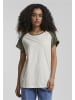 Urban Classics Urban Classics Damen Ladies Contrast Raglan Tee in whitesand/olive