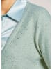 MADELEINE Kurze Strickjacke mit Pailletten-Glanz in hellsalbeigrün / silberfarben
