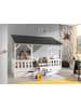 58 aufm Kessel HAUSBETT Kateena 214x174x105 aus MDF+Massivholz in Weiß/Schwarz