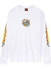 Santa Cruz Longsleeve "Flaming Dice Dot Front" in Weiß