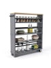 relaxdays Nischenwagen in Grau/ Schwarz - (B)13 x (H)80 x (T)50 cm