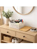 relaxdays 3 x Aufbewahrungsbox in Weiß/ Natur – (B)25,5 x (H)10,5 x (T)18 cm