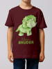 wat? Apparel T-Shirt Dinosaurier 01 Kleiner Bruder in Weinrot
