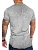 Amaci&Sons Basic Oversize T-Shirt mit V-Ausschnitt SAN FRANCISCO in Hellgrau