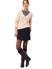 Zero  Strukturpullover mit V-Ausschnitt in Dark Cream Melange