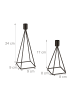 relaxdays 2-tlg. Kerzenständer in Schwarz