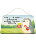 Mr. & Mrs. Panda Deko Schild Pinguin Pommes Design mit Spruch in Weiß