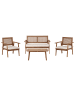 Beliani 4-tlg Sitzgruppe ARENELLA in Braun/Beige