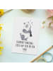 Mr. & Mrs. Panda Postkarte Klarinette Liebe  mit Spruch in Weiß