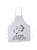 Mr. & Mrs. Panda Schürze Einhorn Blümchentail mit Spruch in Weiß