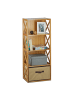 relaxdays Regal 4 Ablagen in Natur-Braun - (B)42 x (H)105 x (T)29 cm