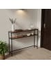 relaxdays Konsolentisch in Braun/ Schwarz - (B)120 x (H)80 x (T)20 cm