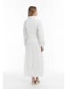 usha WHITE LABEL Maxikleid Aus Baumwolle in Wollweiss