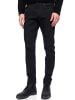 Rusty Neal Black Denim Jeans Hose "MELVIN" Slim Fit Cotton-Stretch in Black Denim