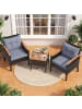 COSTWAY 3tlg. Polyrattan Gartenmöbel Set in Grau