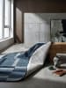 KADIMA DESIGN Wollteppich fussbodenheizung-geeignet LUNAN Blockstreifen modern in Blau