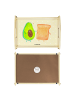 Mr. & Mrs. Panda Tablett Avocado Toast ohne Spruch in Gelb Pastell