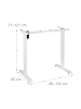 relaxdays Tischgestell in Weiß - (H)71-121 cm