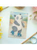 Mr. & Mrs. Panda Fotokarte Panda Inliner fahren Design ohne Spruch in Weiß