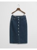 Gant Jeansrock mit Knopfleiste in Dark Blue Worn In