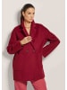 MADELEINE Eleganter Wollmantel mit Reverskragen in rubinrot
