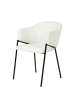 home24 home24 Polsterstuhl 2er-Set aus Teddystoff & geschliffenem Gusseisen in Creme / Schwarz, 54 x 78 x 62 cm in Beige / Schwarz