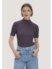 Hessnatur Hessnatur Mock-Neck Shirt Slim aus Bio-Baumwolle in dunkle traube