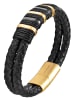 Adeliás Unisex Armband – Lederarmband aus Leder 23 cm in schwarz