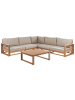 Beliani 2-tlg Lounge Set TIMOR in Heller Holzfarbton/Grau/Beige