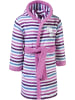 Erwin Müller Frottier Kinder-Bademantel mit Kapuze in lila-weiß