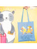 Mr. & Mrs. Panda Jutebeutel Füchse Salsa tanzen mit Spruch in Sky Blue