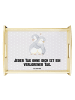 Mr. & Mrs. Panda Holz Tablett Pinguine Kuscheln mit Spruch in Grau Pastell