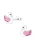 Alexander York Ohrringe, Ohrstecker SCHWAN rosa in 925 Sterling Silber, 2-tlg. in rose