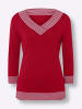 Sieh an! 3/4 Arm-Pullover in rot-weiß